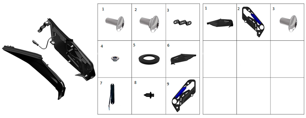 Облицовка рамы (черная с синей наклейкой)