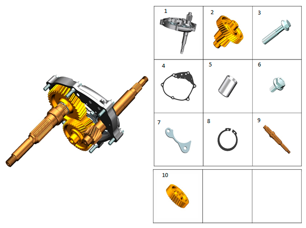 Редуктор задний ZT1P77MP