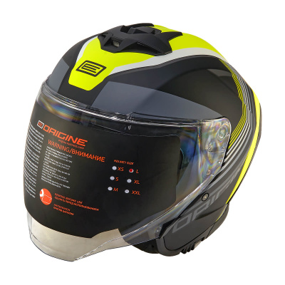 Шлем открытый ORIGINE APRICA SHADE  (Hi-Vis желтый/черный матовый, L, 1560035-823-3238)