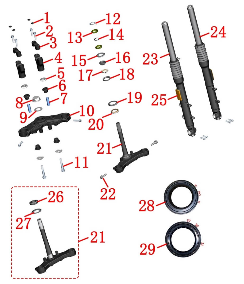 Рулевая колонка и компоненты