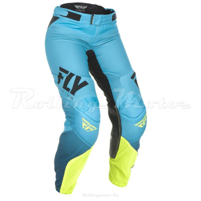 Брюки для мотокросса женские FLY RACING WOMEN'S LITE (2019) (голубой/Hi-Vis желтый/красный, 0/2, 140126-930-7317)