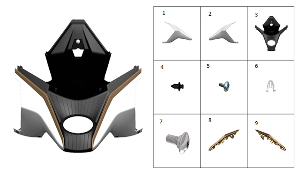 Передняя нижняя панель в сборе (белая-перламутровая)