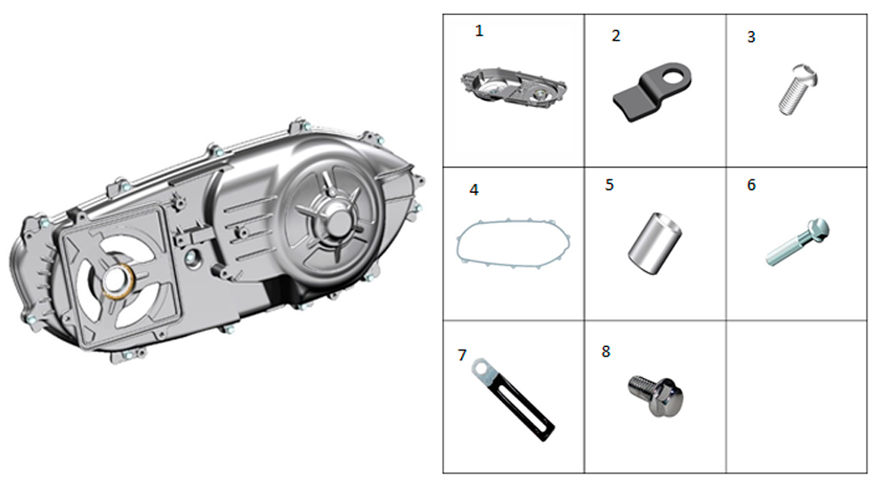 Крышка левого картера ZT1P77MP