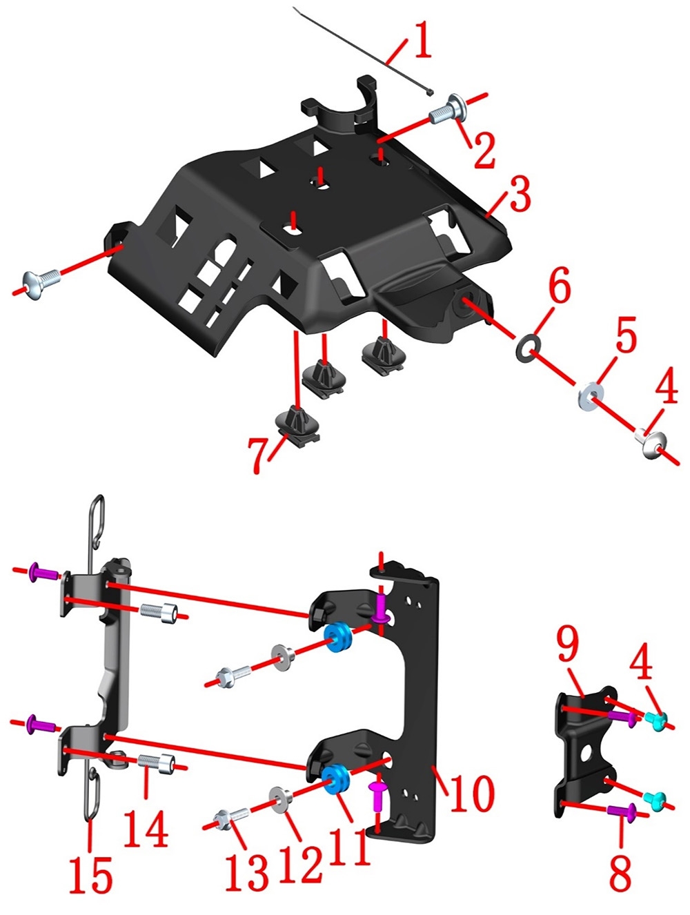 Крепление передней фары-1