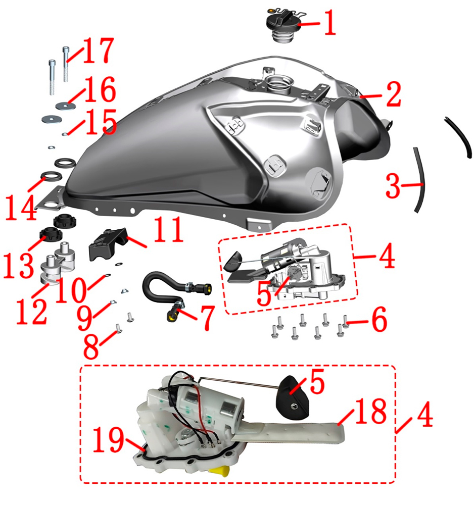 Бак топливный в сборе