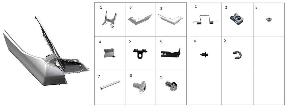 Облицовка боковая нижняя (серая)