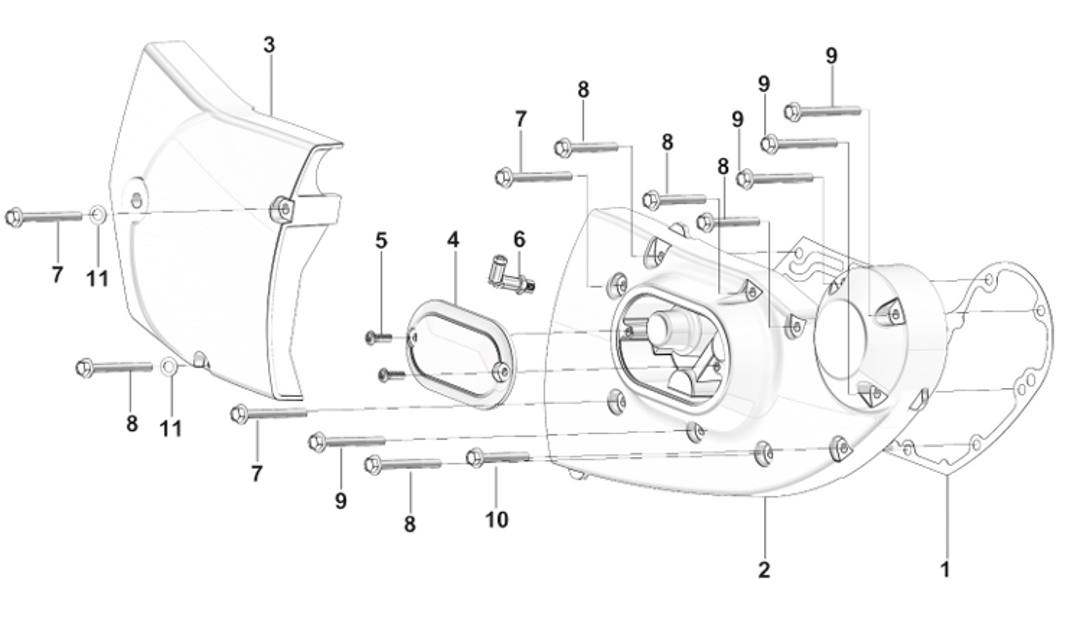 Крышка картера ДВС правая