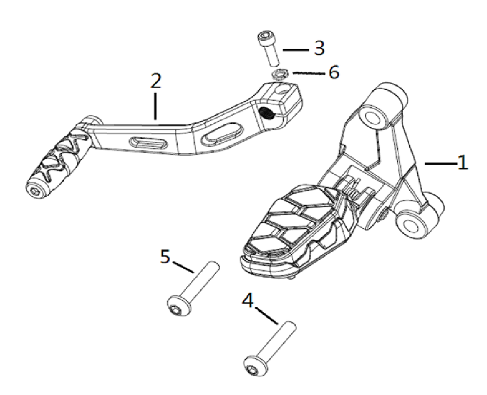 Педаль КПП, подножка передняя левая