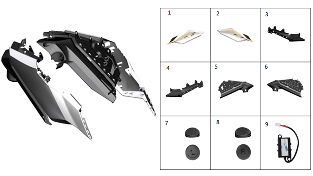 Крыло переднее (бело-перламутровое)