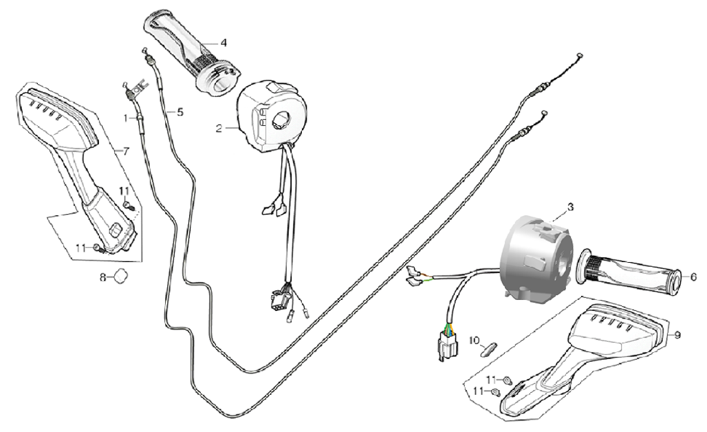 Зеркала. Преключатели. Тросы
