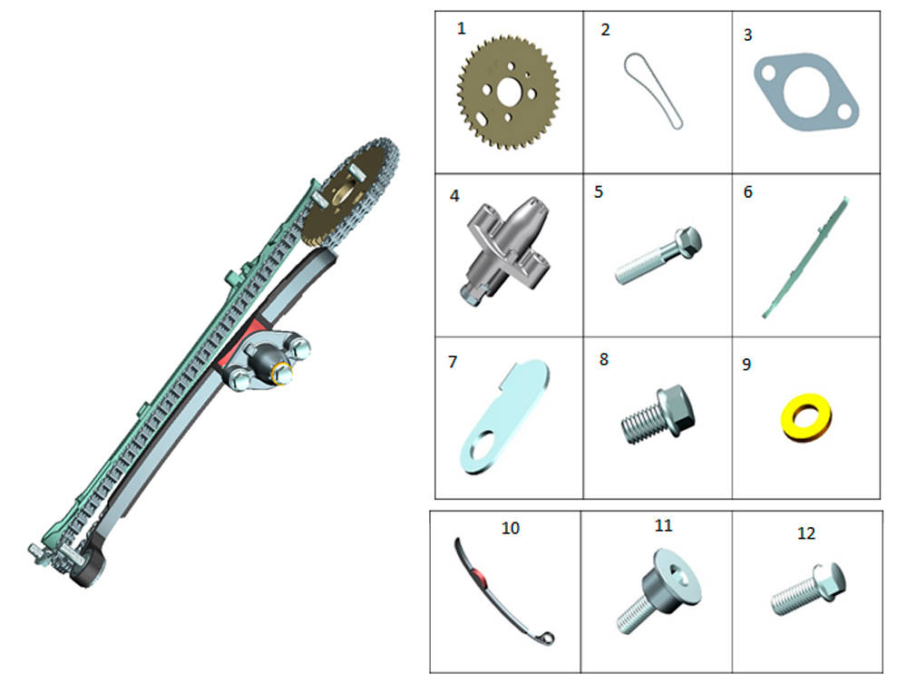 ZT1P72MN Система механизма натяжения цепи ГРМ