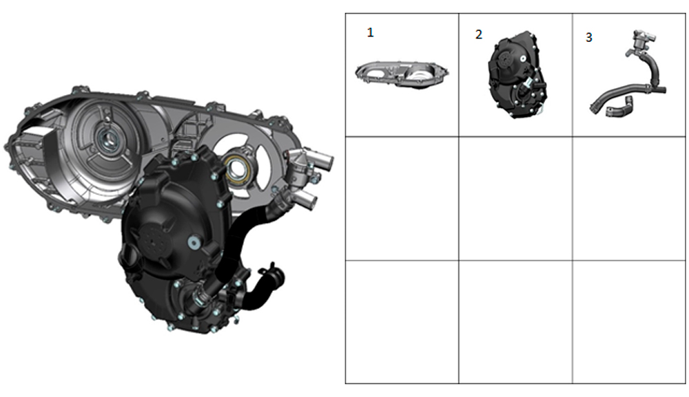 ZT1P77MP Левая и правая крышки картера в сборе