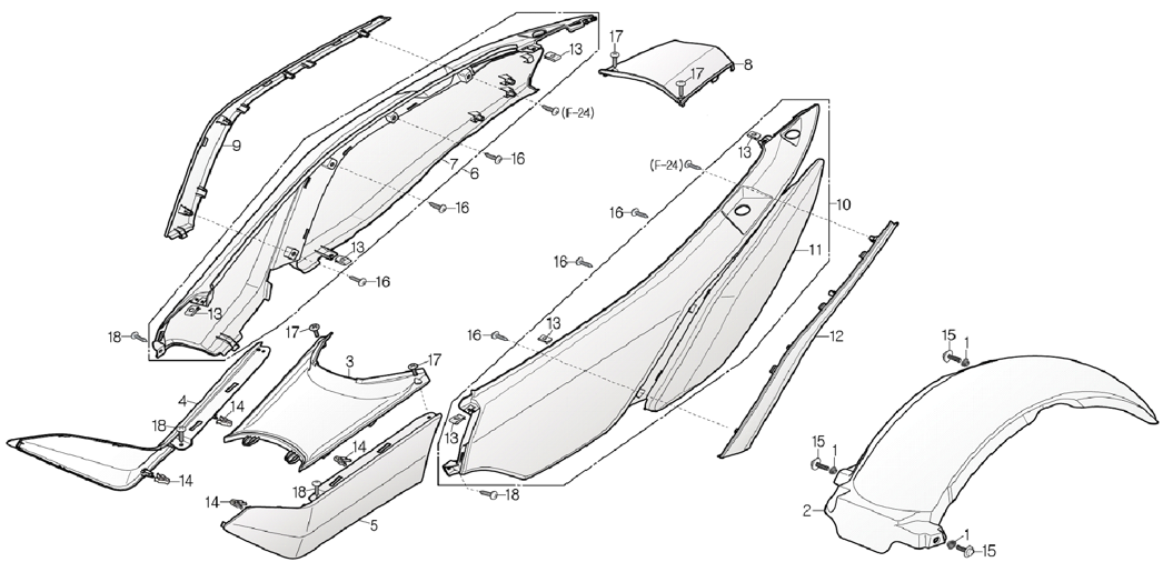 Пластик задней части