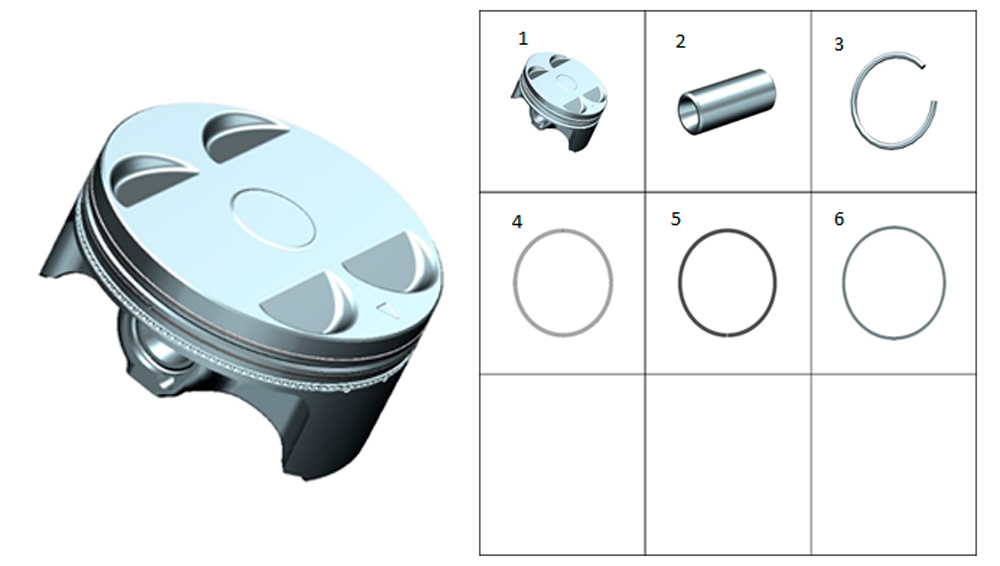 ZT1P77MP Поршень и компоненты