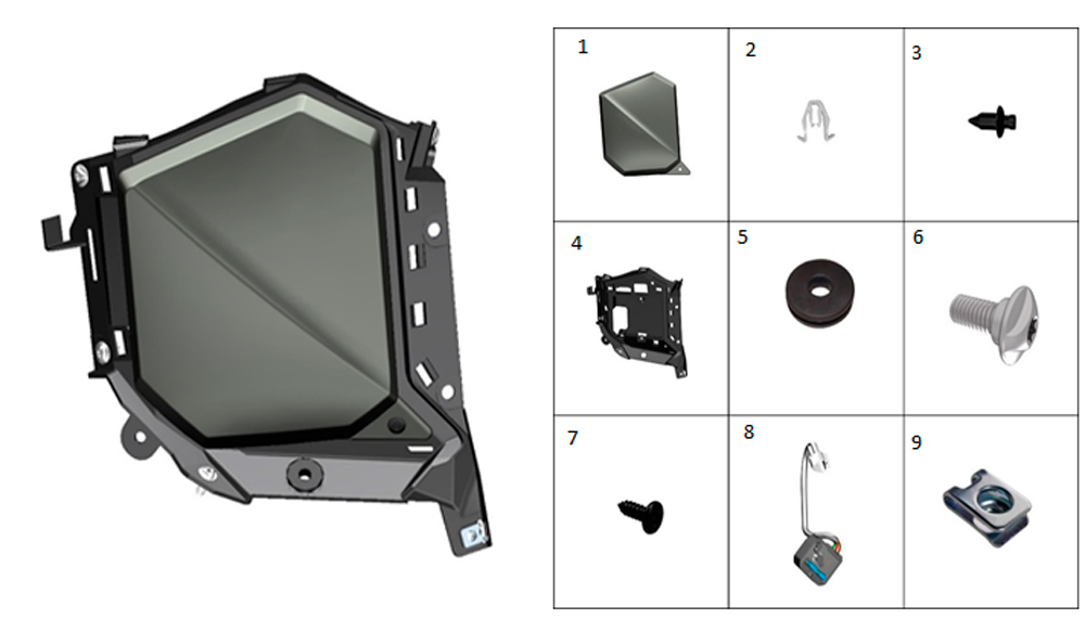Передняя боковая правая панель в сборе (зеленая)