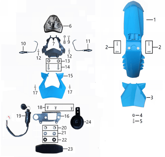 Фара и переднее крыло