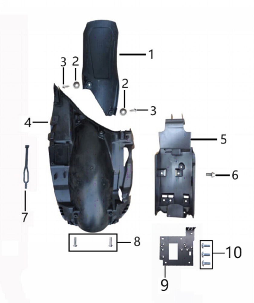 Задний брызговик