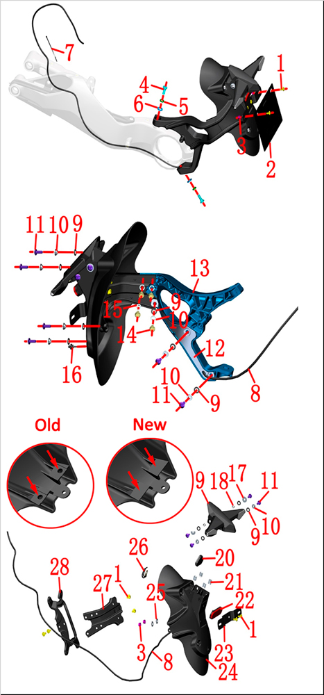 Заднее дополнительное крыло в сборе 2
