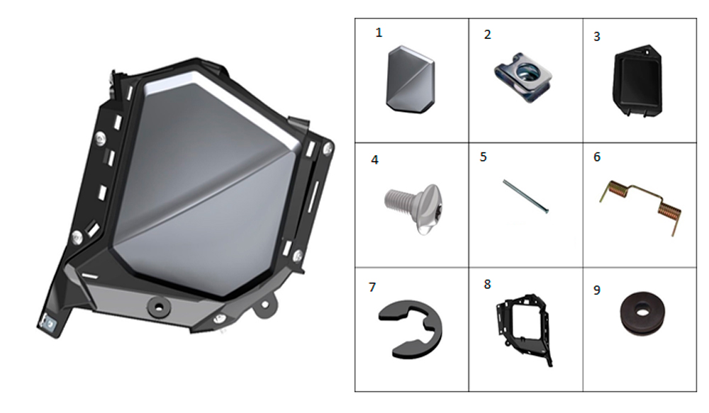 Передняя боковая левая панель в сборе (серая)