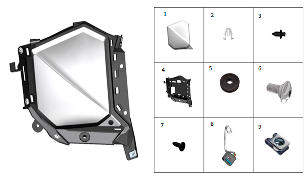 Передняя боковая правая панель в сборе (белая-перламутровая)