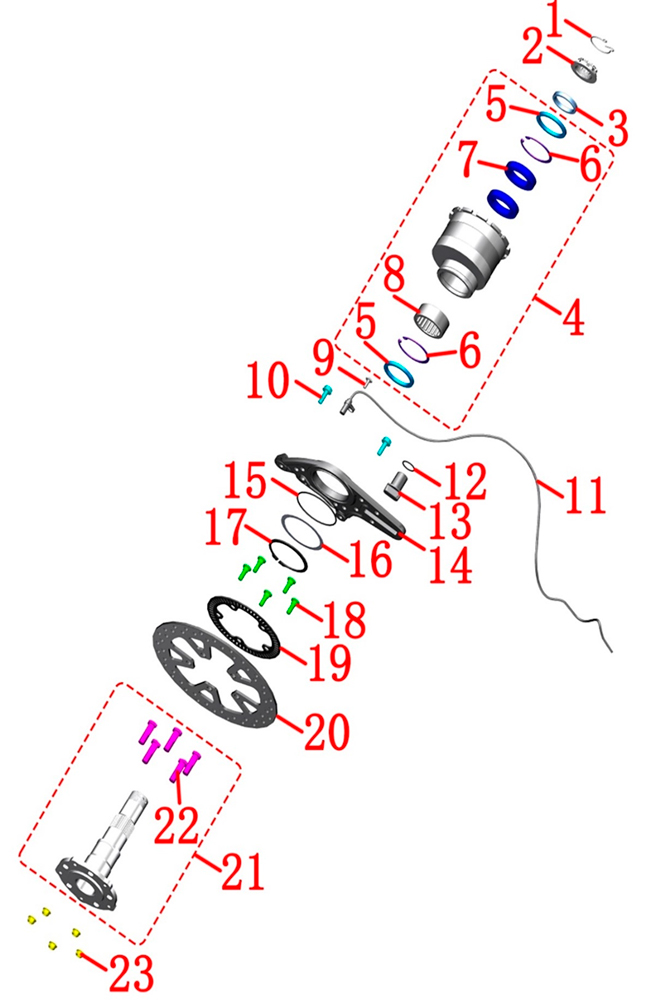 Ступица задняя и тормозной диск