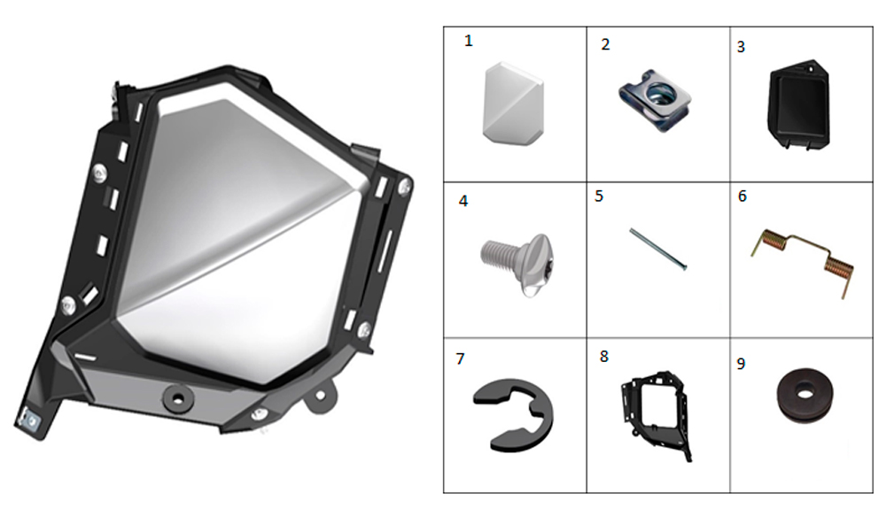 Передняя боковая левая панель в сборе (белая-перламутровая)