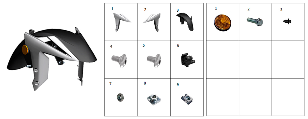 Подкрылок передний (серебристый)