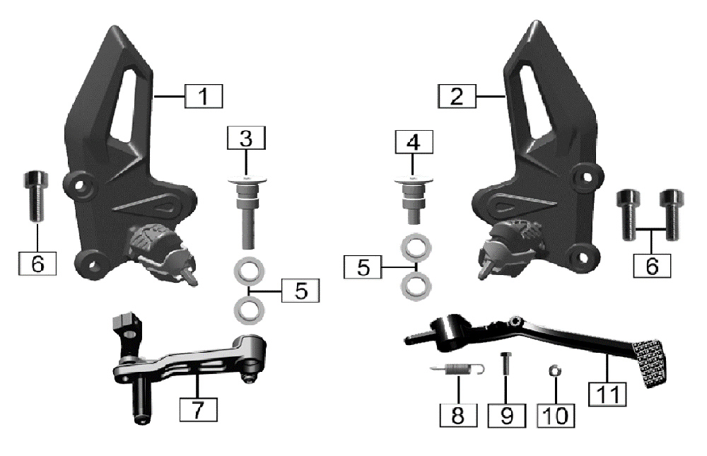 Подножки передние Педали