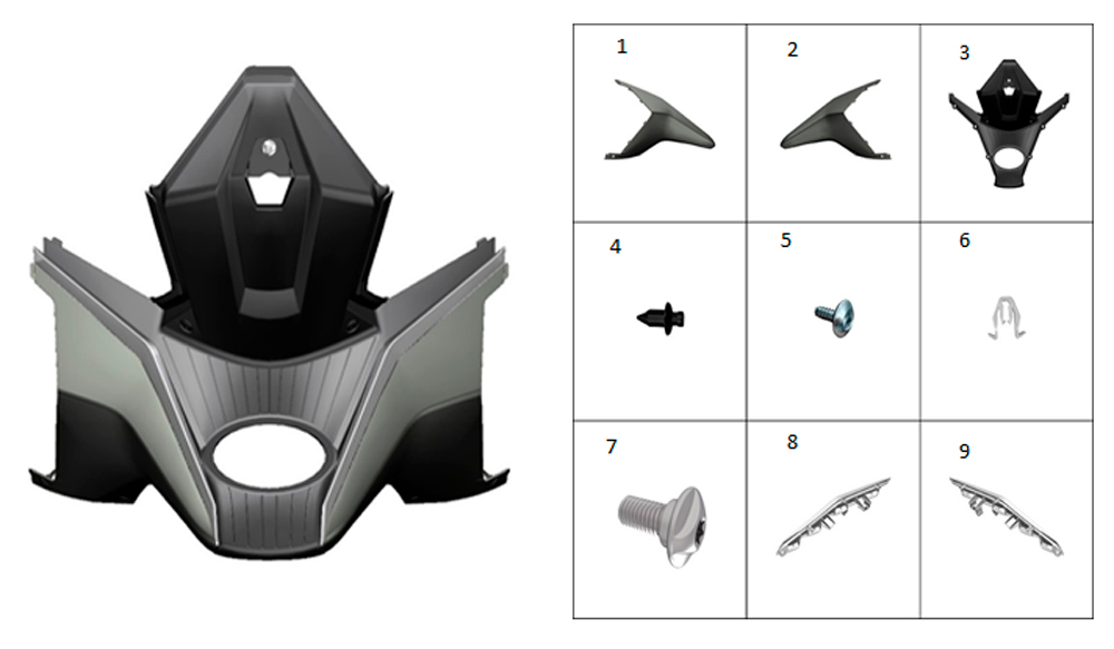 Передняя нижняя панель в сборе (зеленая)