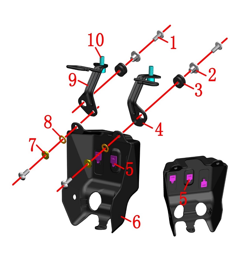 Крепление фары и передний пластик