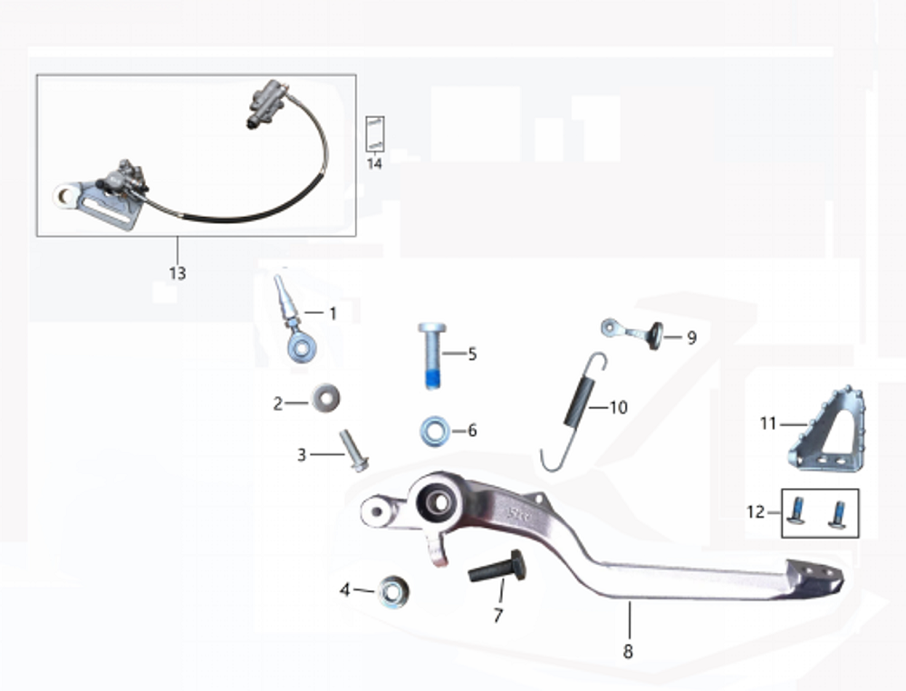 Тормоз заднего колеса в сборе