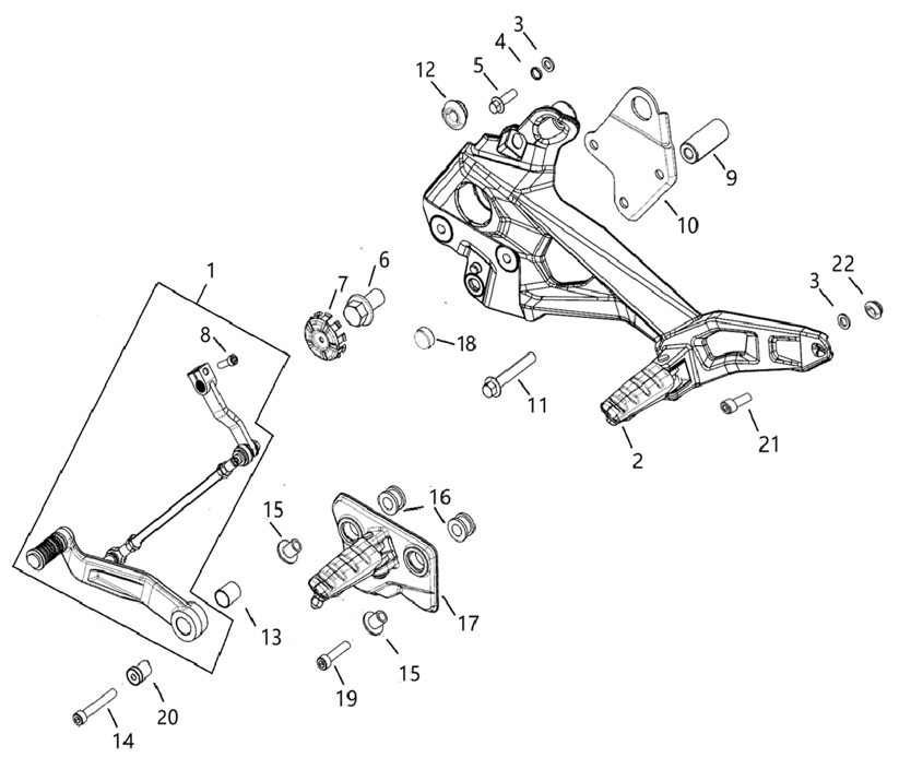 Подножки левые Педаль переключения КПП