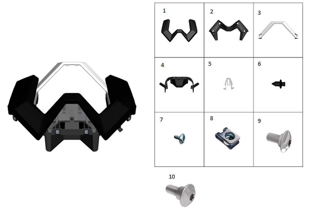 Передняя верхняя панель в сборе (черная)
