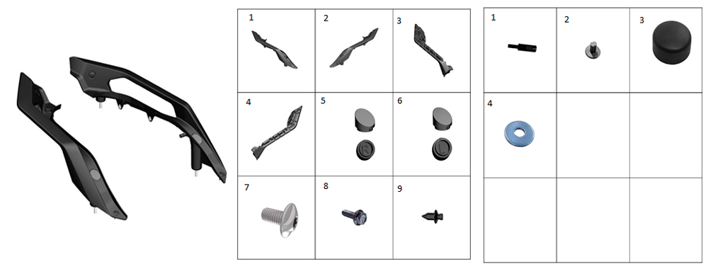 Рукоятки багажника (черные)