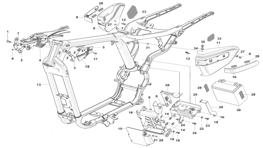 Рама, аккумулятор