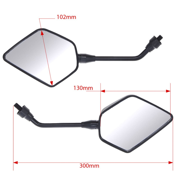 Зеркала мото (пара) SMP-044 прав. резьба M10  SM-PARTS