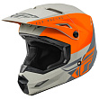 Шлем кроссовый FLY RACING KINETIC Straight Edge детский (оранжевый/серый матовый, YS, 140126-602-8808)