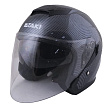 Шлем открытый со стеклом ATAKI JK526 Carbon (черный/серый глянцевый, L, 020229-823-2201)