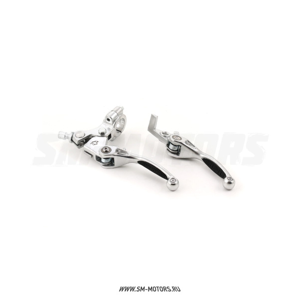 Рычаги тормоз+сцепление складные c силиконовыми накладками в сборе питбайк SM-PARTS