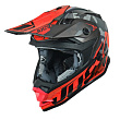 Шлем кроссовый JUST1 J32 Kids SWAT детский (Hi-Vis красный/черный матовый, YM, 020035-602-8408)