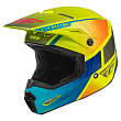 Шлем кроссовый FLY RACING KINETIC Drift детский (синий/Hi-Vis желтый/серый, YL, 140126-602-3102)