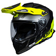 Шлем мотард JUST1 J34 PRO OuterSpace (черный/титановый/Hi-Vis желтый глянцевый, M, 1560035-763-2791)