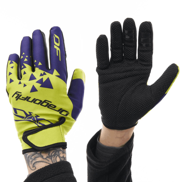 Перчатки DF CROSS Lime - Ultramarine