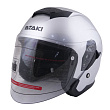 Шлем открытый со стеклом ATAKI JK526 Solid (серебристый глянцевый, S, 020229-823-1450)