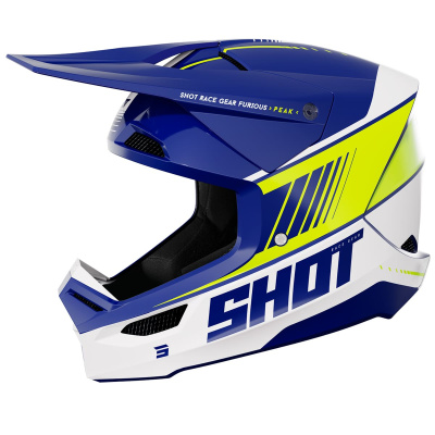 Шлем кроссовый SHOT FURIOUS PEAK (синий/белый/Hi-Vis жёлтый глянцевый, 2XL, A07-21C1-K02-12) Шлем кроссовый SHOT FURIOUS PEAK (синий/белый/Hi-Vis жёлтый глянцевый, 2XL, A07-21C1-K02-12)